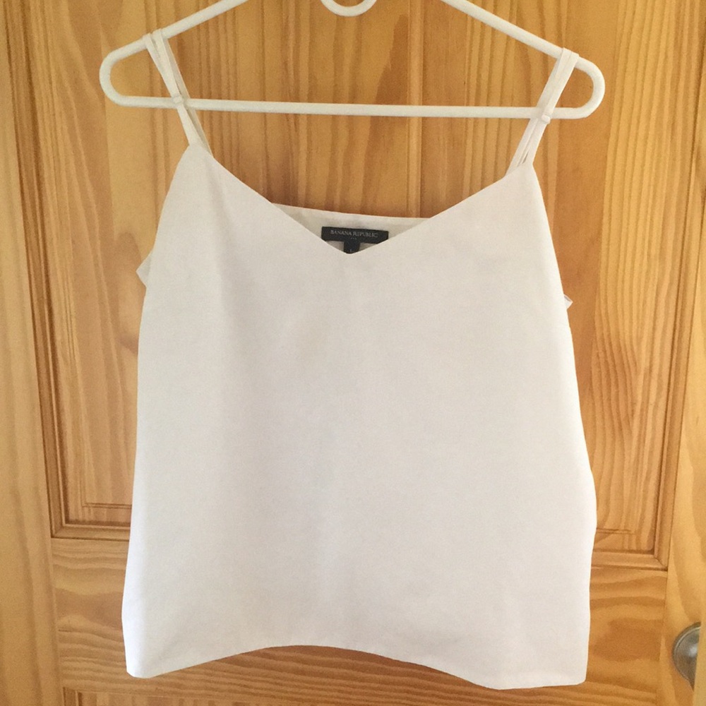 Banana Republic white silky tank top size L